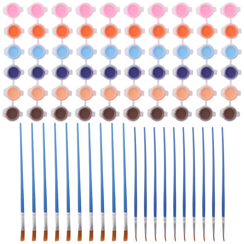 

Pigment crylic Paint Strips Wood Paint Brushes Art Craft Paint Set Container For Adults