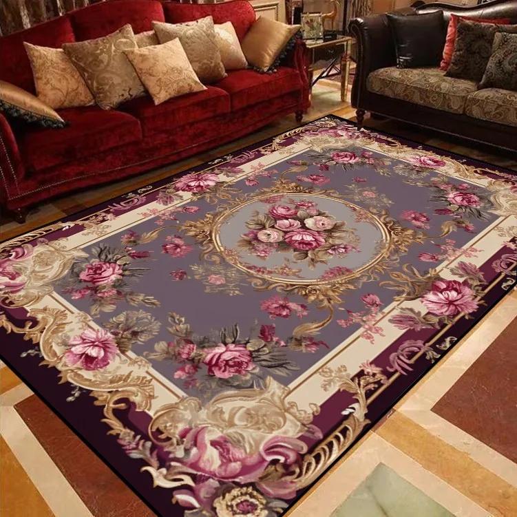 European Floral Carpets for Living Room Sofas Big Size Luxury Rugs Decoration Bedroom Carpet Home Floor Mat Tapis Salon