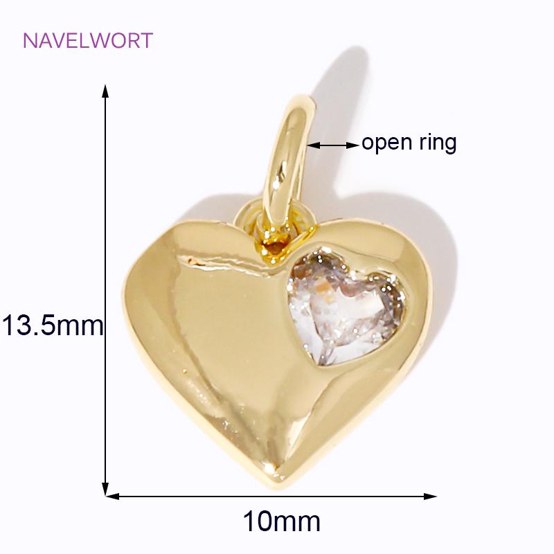 Brass Charms For Jewelry Making 18K Gold Plated Stars/Moon/Heart/Flowers Shape With Zircon Charms Pendants DIY Accessories