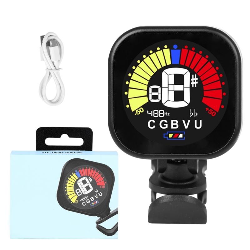 Rotating Guitar Tuner Professional Clip-On Tuner with Clear LCD Display Digital Electronic Tuner Guitar Accessories