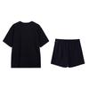 Li-Ning Summer Fashion Casual Versatile Short Sleeve Breathable Shorts Sports Suit Men Suit Black B61-1+W513-1