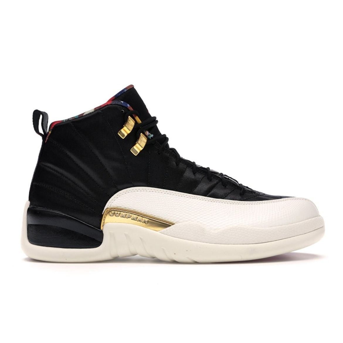 

Чоловічі кросівки Air Jordan 12 Retro Chinese New Year 2019 Black Sail-Metallic-Gold-True-Red CI2977-006 35.5