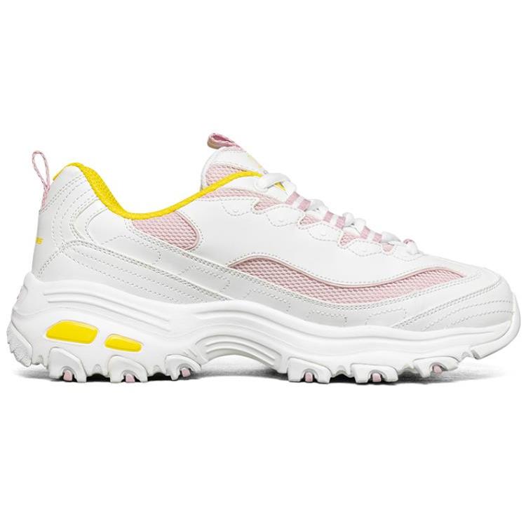 Skechers D'lites 1.0 Gs White / Yellow / Pink Women's (Unisex) Chunky Sneakers 66666214 WLPK