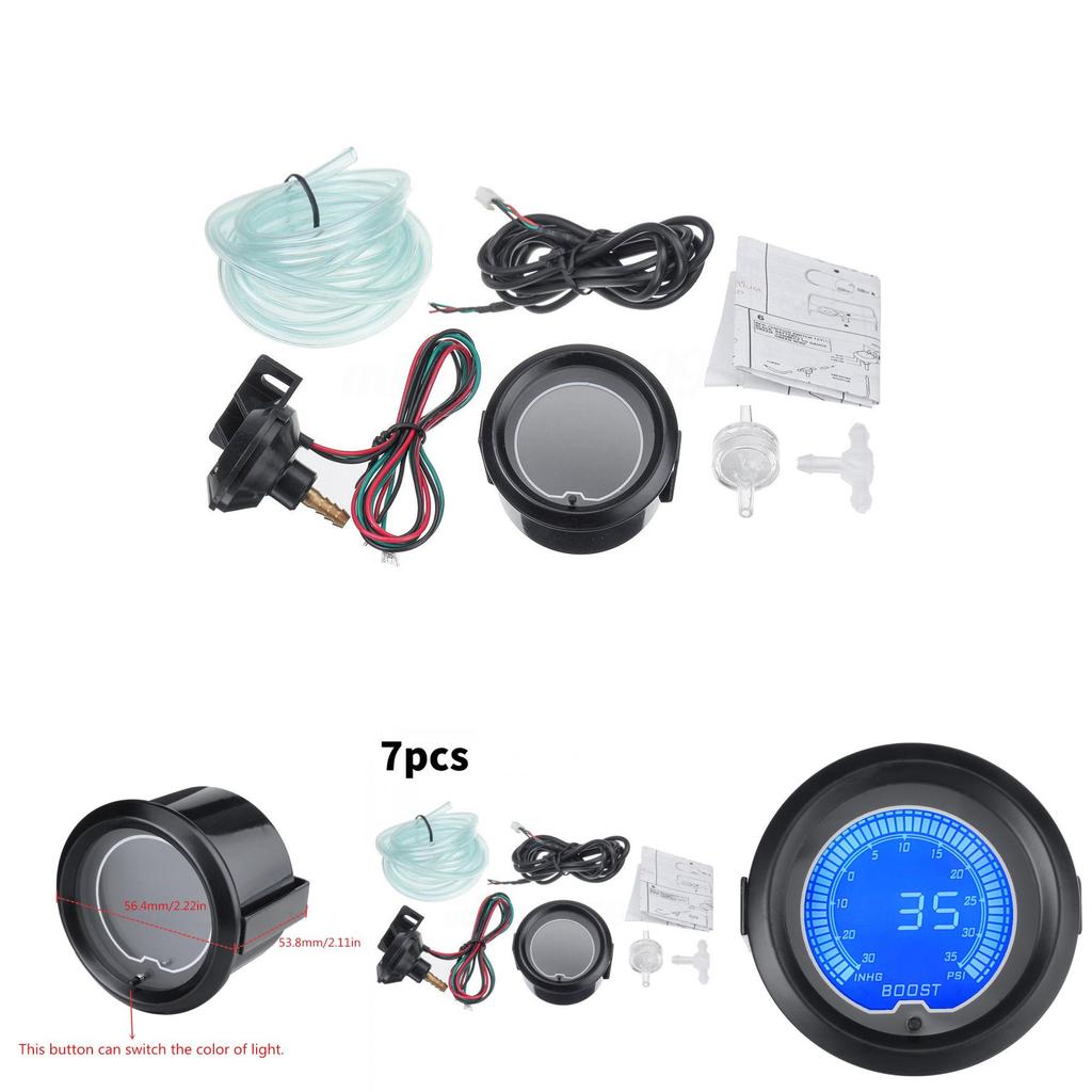 52mm Car Turbo Boost Display Electronic Gauge With High Accuracy Digital Lcd For Automotive Use