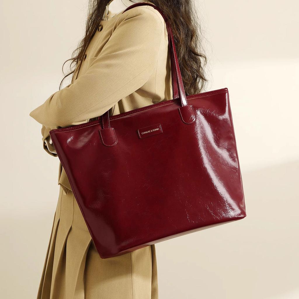 Retro Tas met grote capaciteit, Dames Niche Tote Bag, Veelzijdige en Eenvoudige Enkelschouder Okseltas