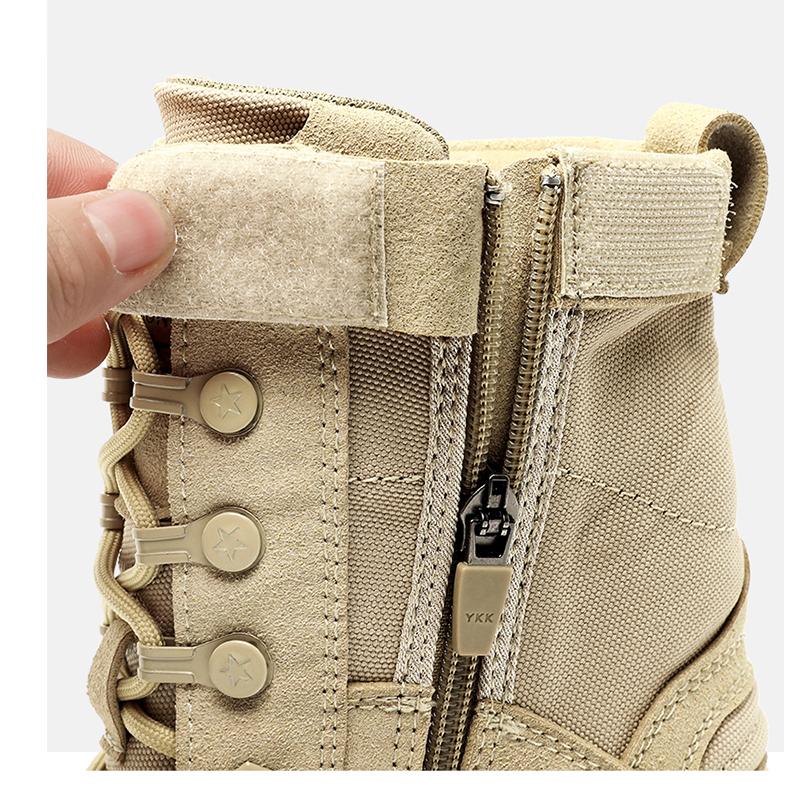 Luxury Men's High-top Boots Waterproof Anti-skid Wear-resistant Shoes Fashion Side Zipper Shoe Outdoor Climb Work Plus Velvet To Keep Warm Hiking Boot