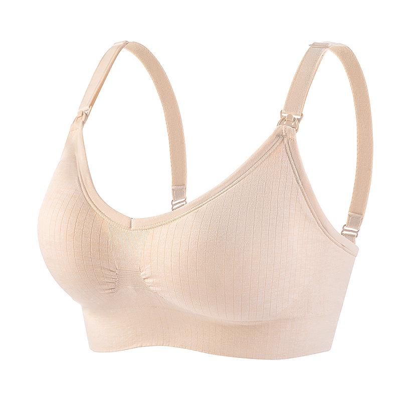 

Plus Size Wire-Free Postpartum Nursing Bra, Large Cup, Push-Up, Front Buckle, Maternity Lingerie M (80-100 lbs)