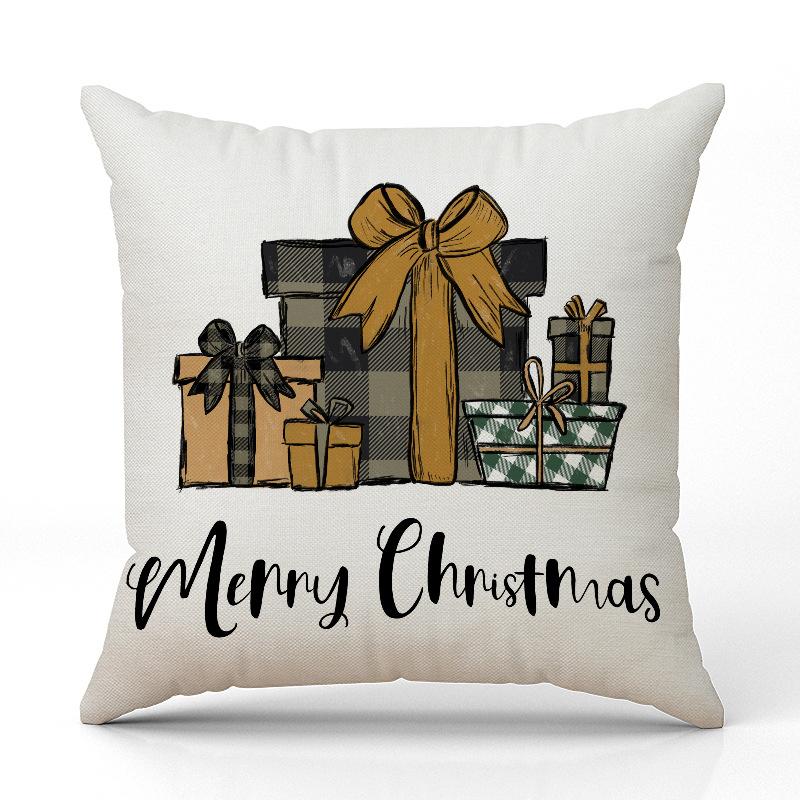 New Snowflake Christmas Tree Pillowcase Line Print Pillowcase Festive Room Sofa Decoration Cushion Cover