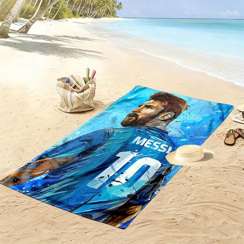 Asciugamano da Spiaggia Stampa Destiny di Messi, Asciugamano Grande Morbido ad Asciugatura Rapida per Spiaggia Campeggio Nuoto