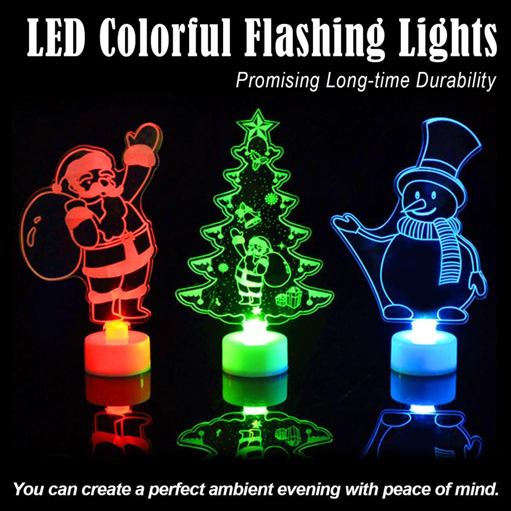 2025 LED Mini Night Lights Colorful Flashing Light Snowman Lamp Christmas Ornament Birthday Party New Year's Decor Festive Light
