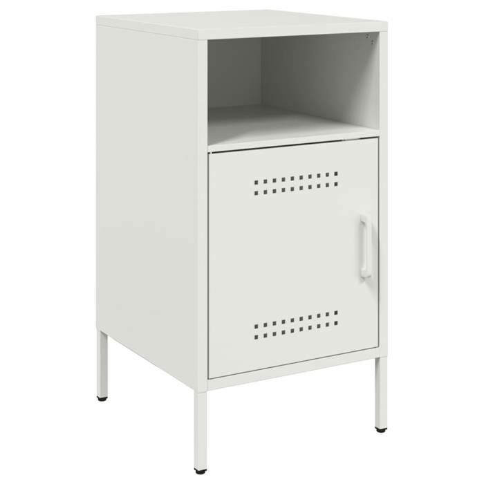 VidaXL Table de Chevet, Armoire de Lit avec Porte, Table de Nuit avec Compartiment, Armoire de Nuit Chambre à Coucher, Blanc 843076