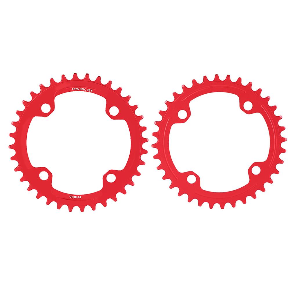 32343638T BCD 104 Mountain Bike Steel Single Crank Chain Ring Repair Parts (Red 36T)