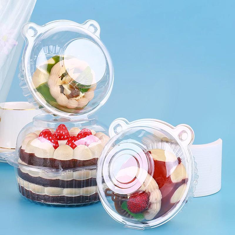 100 Pcs Cake Slice Boxes Cupcake Slice Container Square Individual Single Dessert Box Triangular Sandwich Cheesecake Storage Box