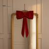 Christmas Garland Hanging Ornaments Velvet Bow Decoration, Soft Plush Xmas Tree Nordic Style Holiday Ornament for DIY Wall, Mirror, Wreath,