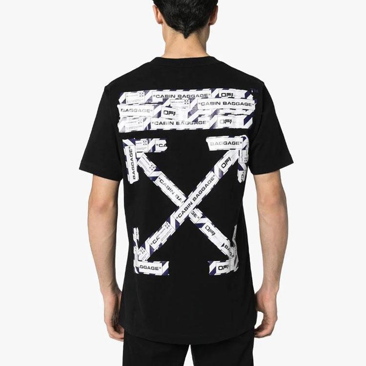 Off-White SS21 Logo Print Crew Neck T-Shirt Men Tops Black OMAA027S201850031088