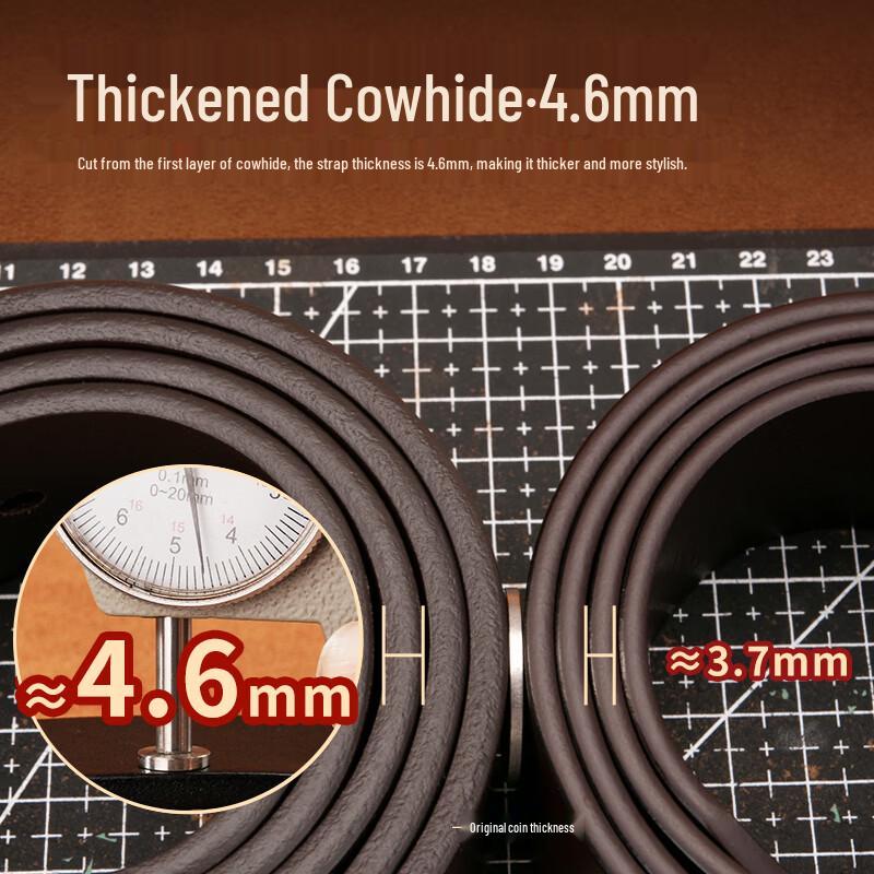Niudangjia Men's First Layer Cowhide Pin Buckle Belt