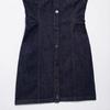 Spring 2025 Women's European & American Slim Fit Pleated Denim Mini Dress