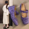 Fashion Shoes for Woman Shallow Mouthed Ballet Flats Solid Color Slip on Bow Mary Jane Women's Shoes Soft Sole Casual Red Single Loafers