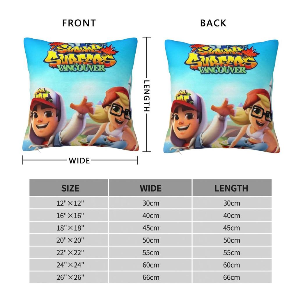 Subway Surfers Game Jake Pillow Cover Fashion Pillow Case Soft Graphic Cushion Cover Pillowcases For Office Car Home Decorative