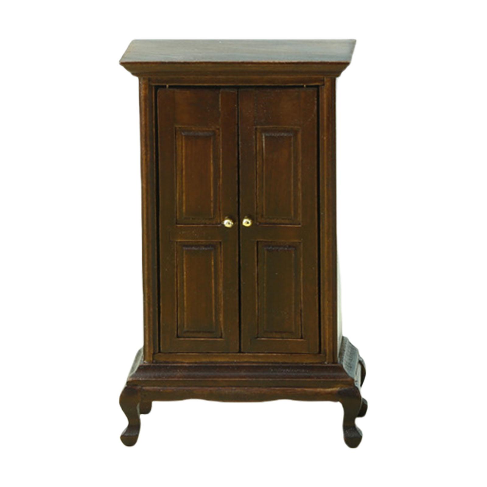 

Реалистичное дерево Закка Реалистичная ролевая игра Модель шкафа для витрины Винтажный армуар 1:16 Кукольный домик B