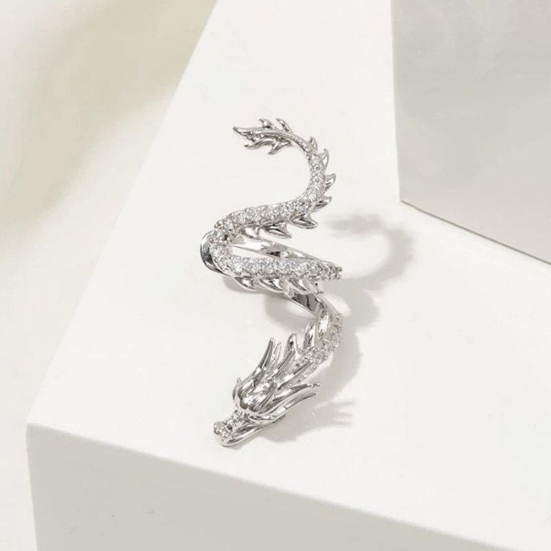 Punk Cool Dragon Earrings Jewelry Personalized Dragon Ear Cuff For Girls Men Kpop Dainty Ear Clips Ornament Exaggerated