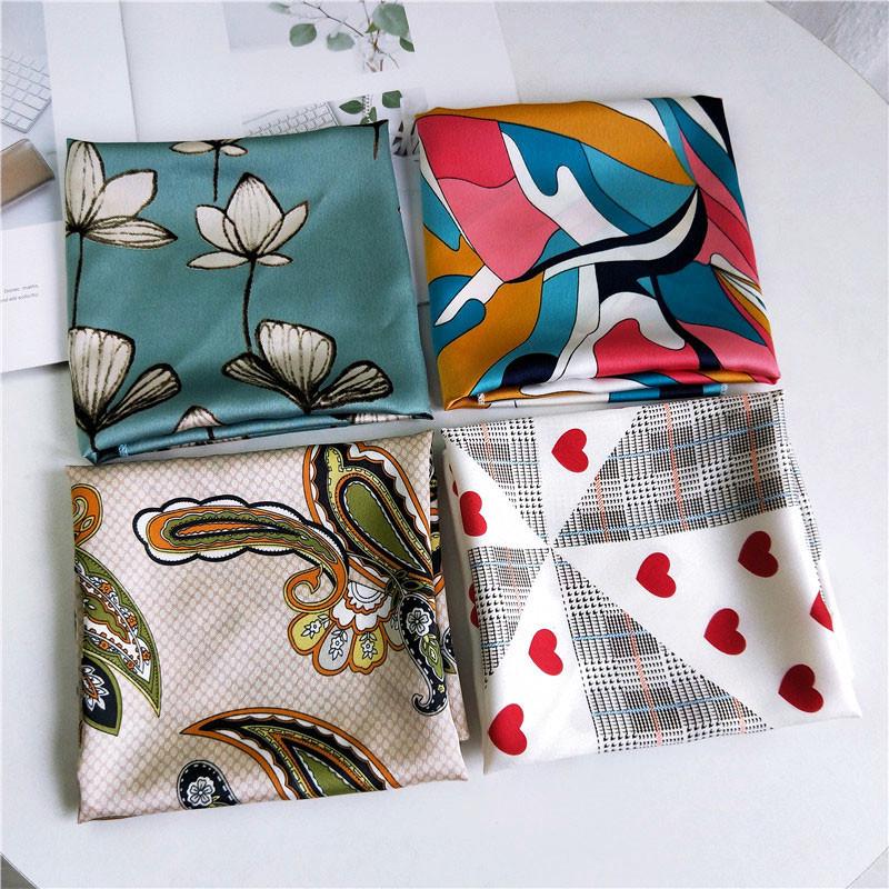 50 New Women's Korean Silk Neckerchiefs - Versatile Small Square Scarves for Spring, Summer, Autumn