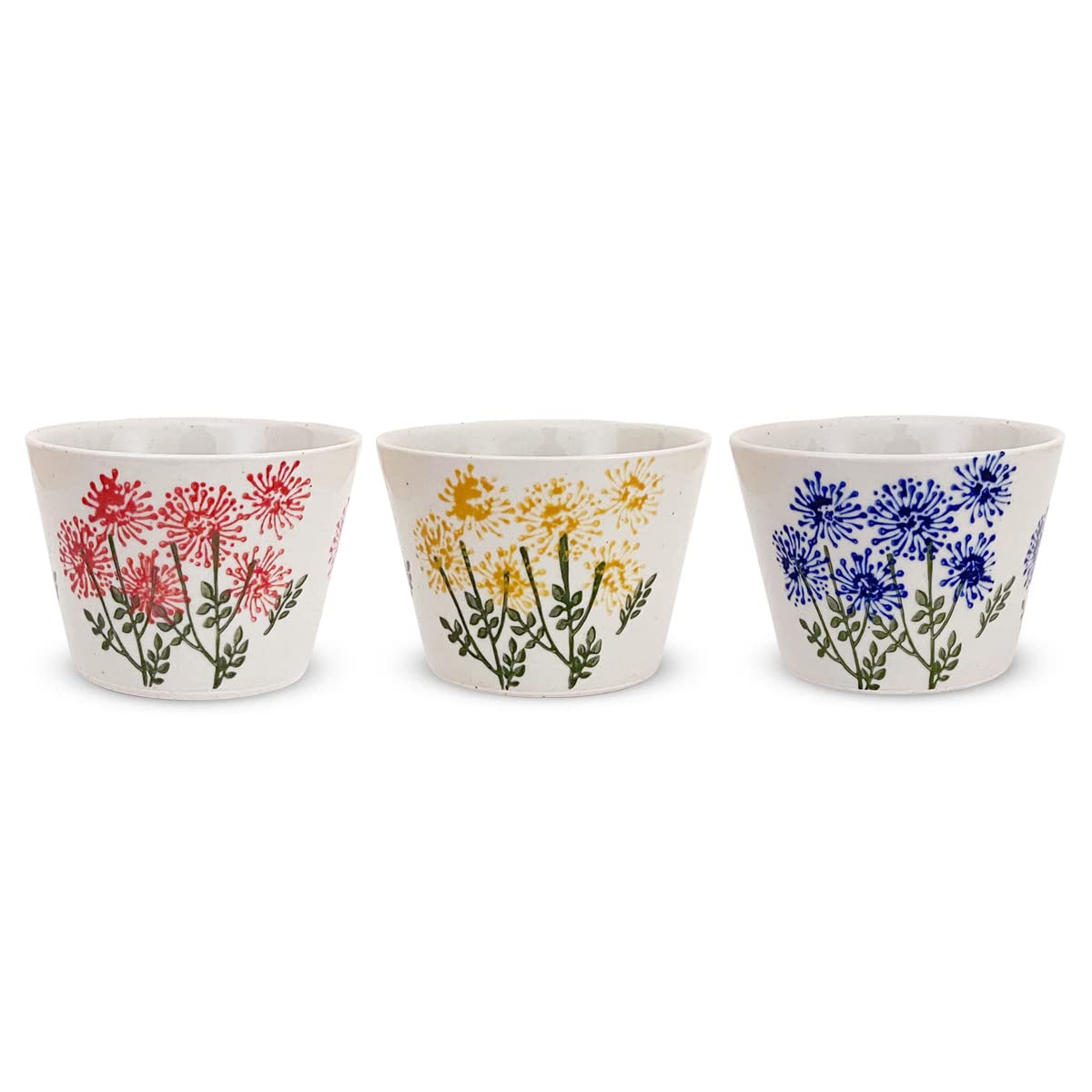 

Set of 3 Wildflower Hasami Made in Japan 437600 J-kitchens Teacups, 225cc, Design, Ware, Stylish, /