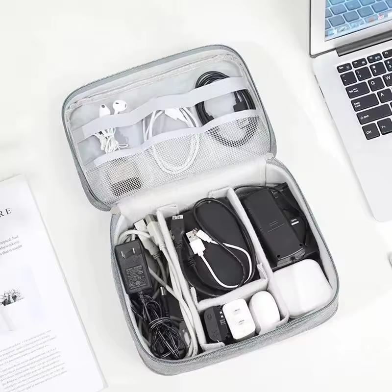 Portable Travel Digital Cable Storage Bag Large Capacity Moisture-proof Mesh Headphone Charger Organizing Storage Bag