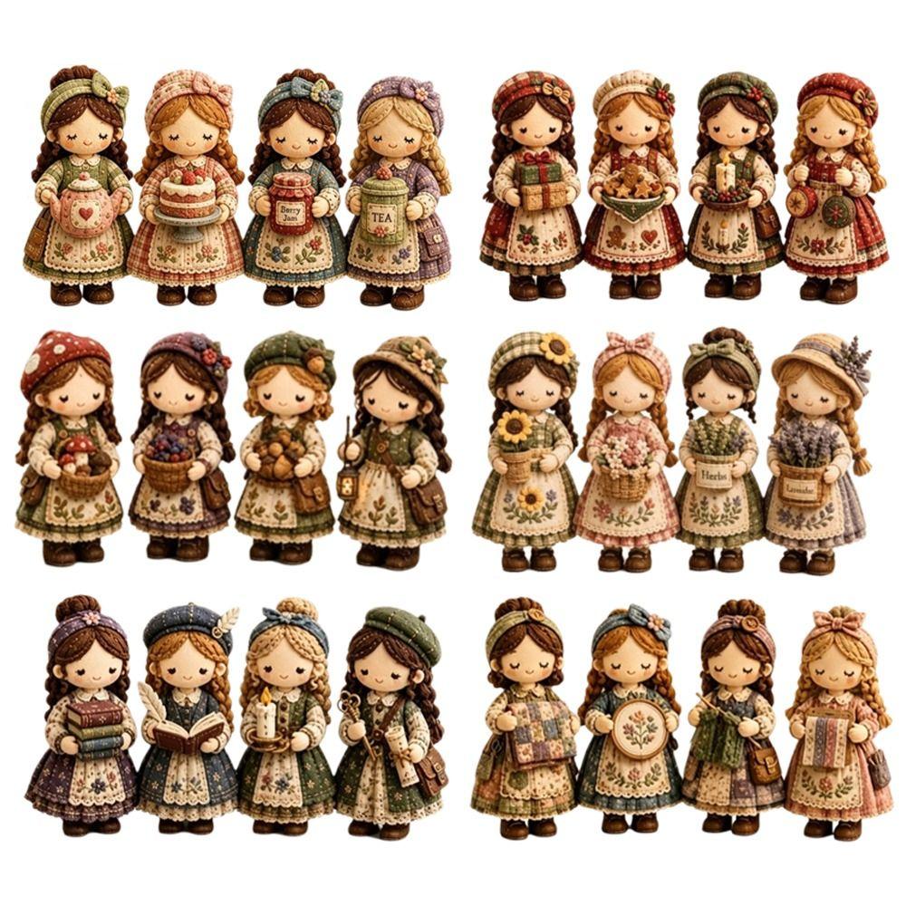 Telas Florales Niña Pequeña Patchwork Juguete Creativo Hecho a Mano Decoración Paquete de Materiales Kit de Costura DIY Kit de Figuritas Patchwork