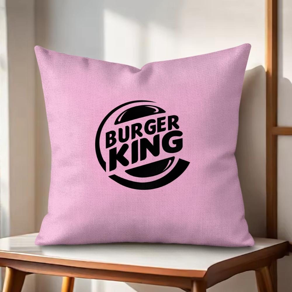 Brand HHun Burger King Cushion Cover Natural Linen Organic Fabric DoubleSided Printing Couch Pillow Covers Home Decor