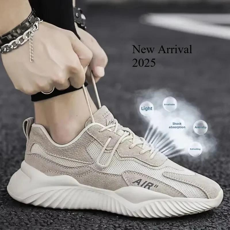 

2025 New Trendy Casual Thick Sole Sneakers Mens Fashion Sports Shoes 38 хакі