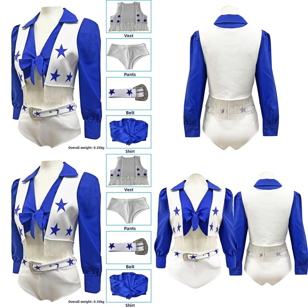 Football Match Cheerleader Girl Performance Costume Set For Performance And Event Use