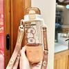 Leak Proof Cartoon Water Bottle Portable Plastic Water Cup Kids Friendly Drink Bottle  Travel