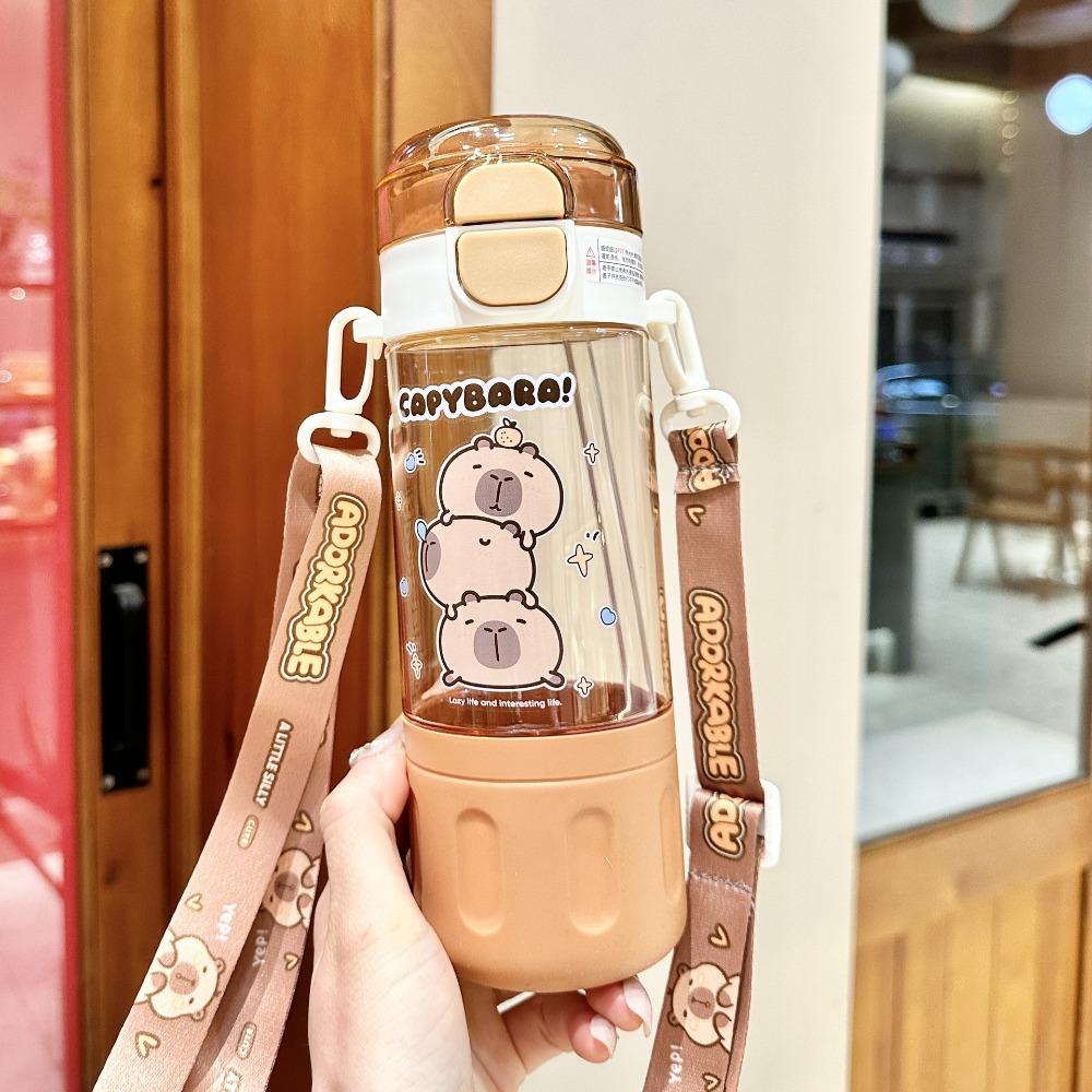 Leak Proof Cartoon Water Bottle Portable Plastic Water Cup Kids Friendly Drink Bottle  Travel