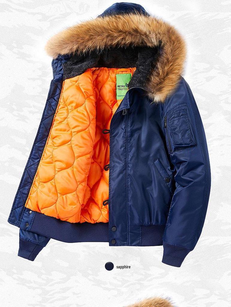 Giacca da Pilota da Uomo con Cappuccio in Cotone: Capospalla Autunno/Inverno con Collo a Baseball