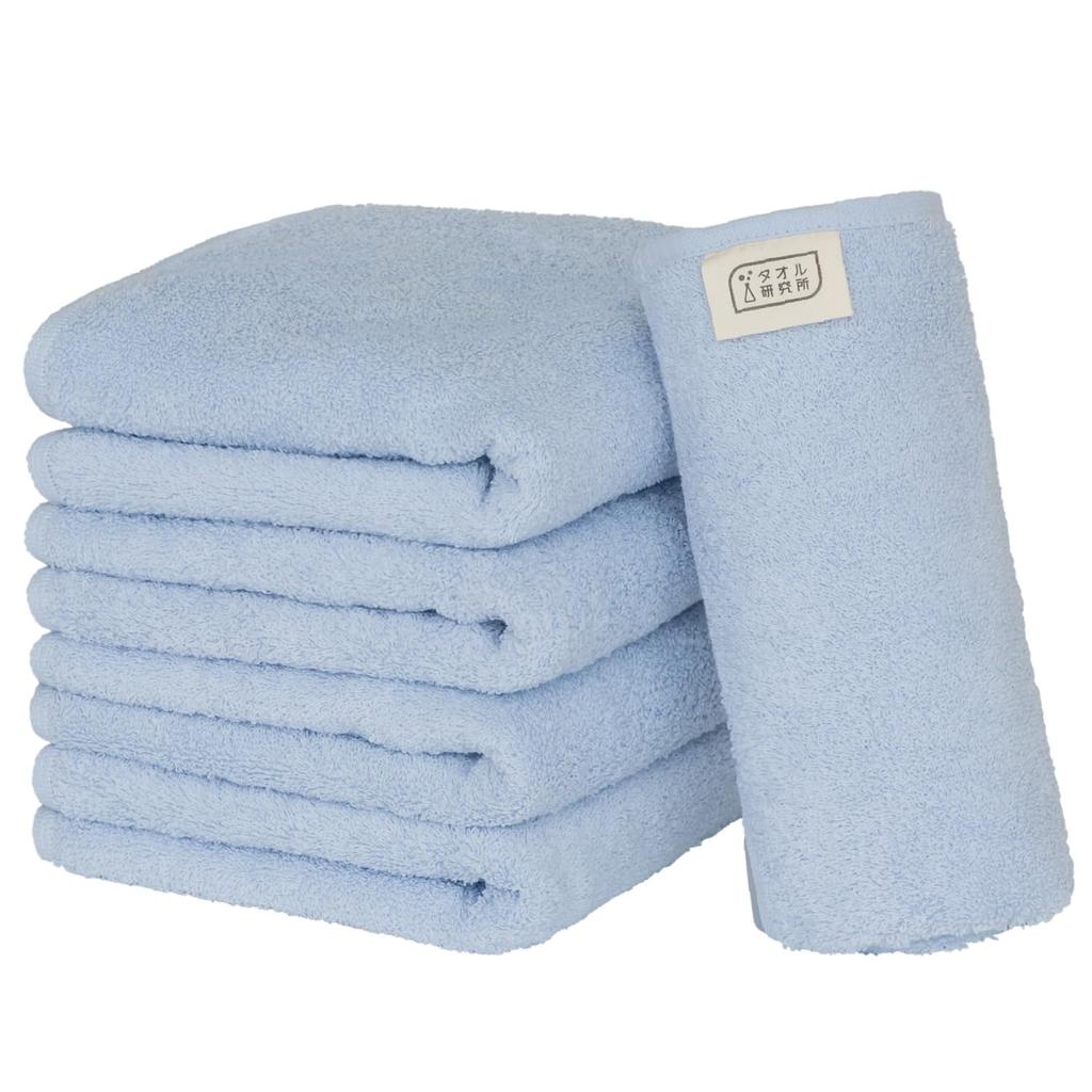 Towel Laboratory Face Pearl Standard Medium Low Fast JapanTechnology [Everyday Simple] #001 Towels, Blue, 5-Piece Set, Type, Weight, Lint, Absorbency,