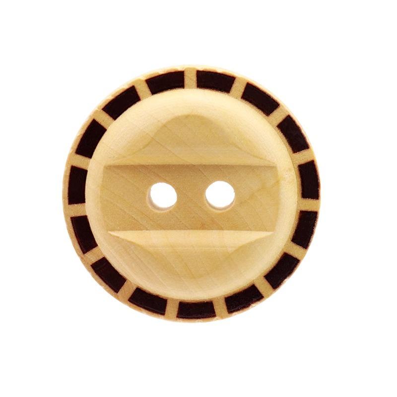 Double Hole Dotted Line Primary Color Retro Shirt Buttons Cotton And Linen Polo Shirt Buttons High-End Wood Button Accessories
