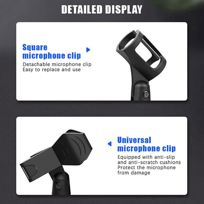 2Pcs Universal Microphone Clip For Handheld Wireless/ Wired Mic Mount Holder Stand Rotatable Durable Stand Mic Clip Accessories