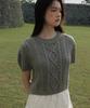 DEHEVE Half Sleeve Cable Knit [Gray]