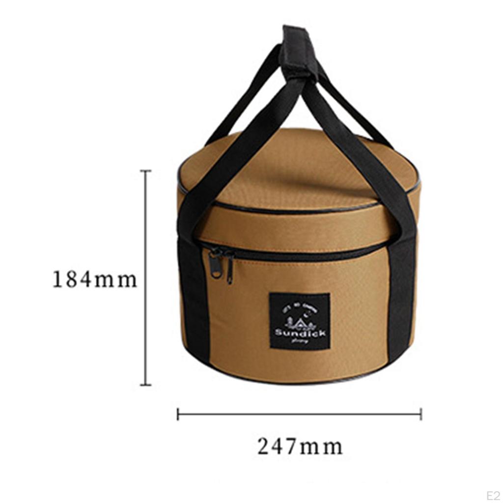 14L Capacity Camping Bag, Waterproof Durable with Side Pocket 7kg Load Bearing Outdoor Tableware
