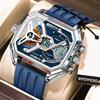 Luxury Men Wristwatch Date Week Luminous LED Quartz Man Clock Silicone Strap Electronic Dual Time Fashion Men's Watches