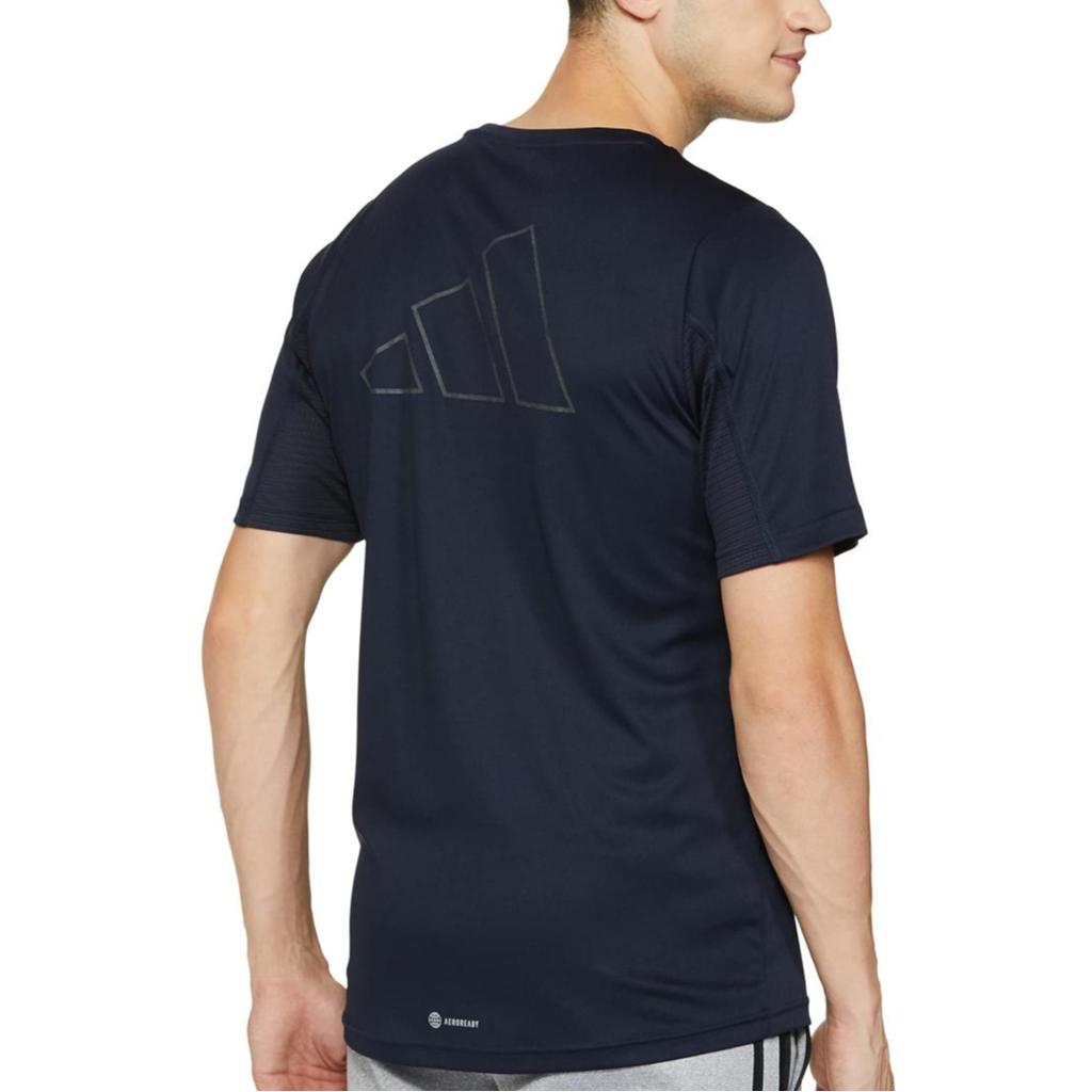 Adidas T Shirts Men's Navy Blue Crew Neck Moderate Straight Fit HC0408