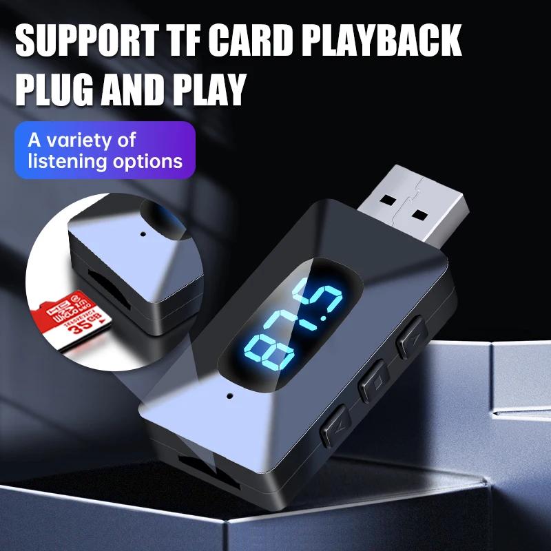 Bluetooth5.4 Transmitter Receiver Stereo AUX 3.5mm RCA FM TF Card USB Wireless Audio Adapter Remote Control For TV PC Car
