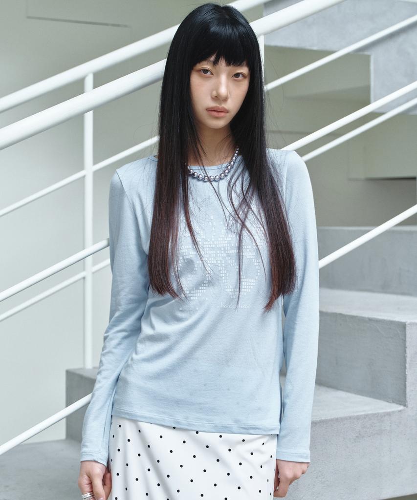 Nigaennikol Pixel Butterfly Graphic Top_Sky Blue