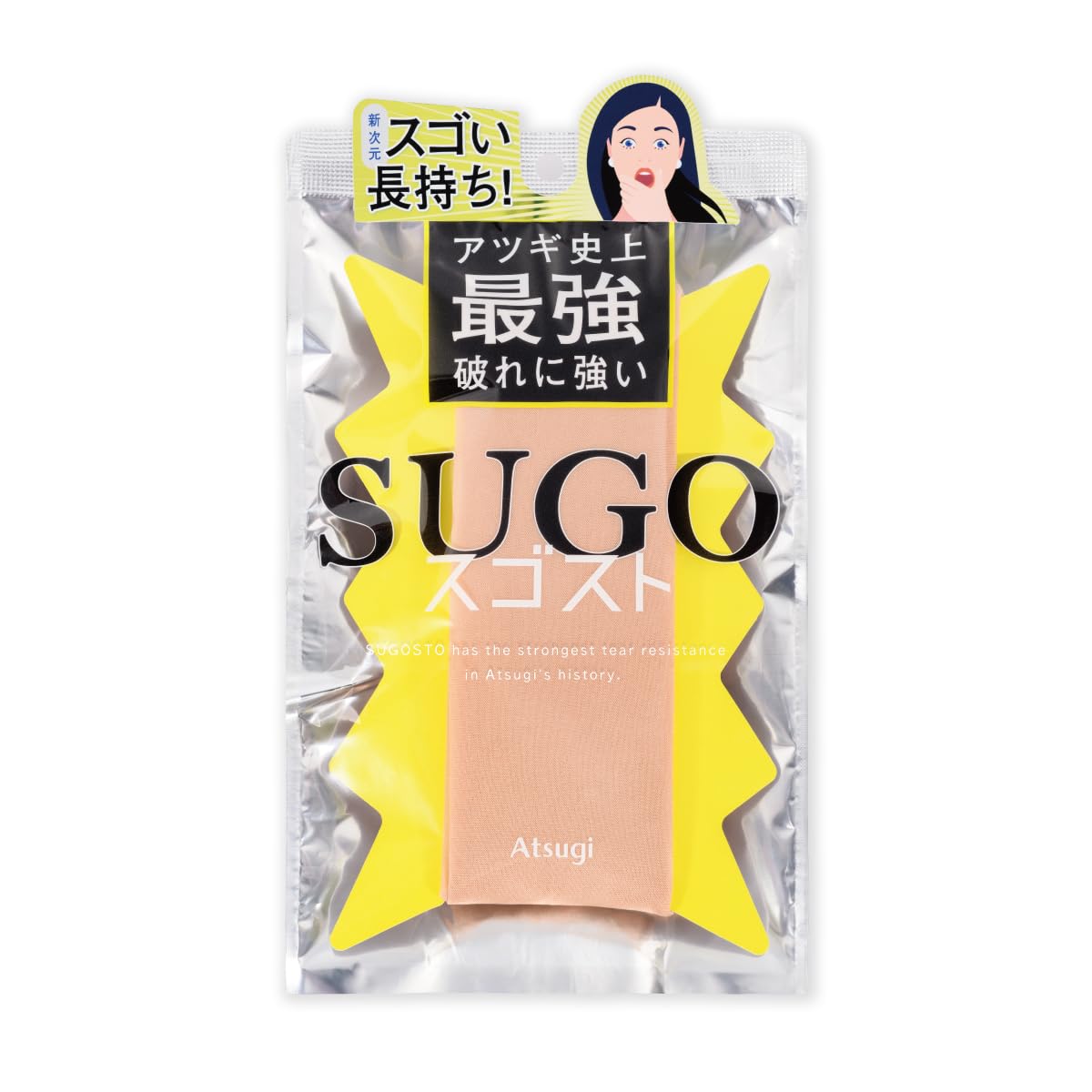 

самая прочная на разрыв износостойкость x натуральная кожа Sugost Baby Beige [Atsugi] Чулки, когда-либо, чувствовать, FP1800, Женские,