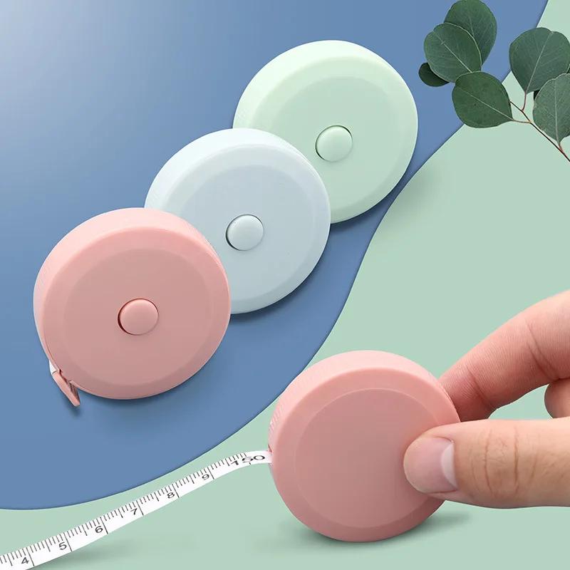 Solid Color Doubleside 150cm/60 Inches Retractable Tape Ruler with Buckle for Tailor Soft Ruler Dressmaking Sewing Accessories