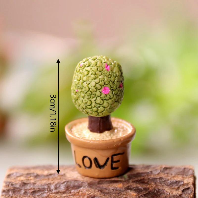 Simulierter Kaktus, kleine Topfpflanze, Mikro-Landschaft, für den Schreibtisch, dekoratives Kunstharz, Basteln, Gartendekoration, Cartoon-Kaktus, Mini-Bonsai