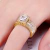 Delicate Square Zirconia Dazzling Ring For Women Engagement Wedding Ring Luxury Sparkling Bridal Rings Jewelry Accessories
