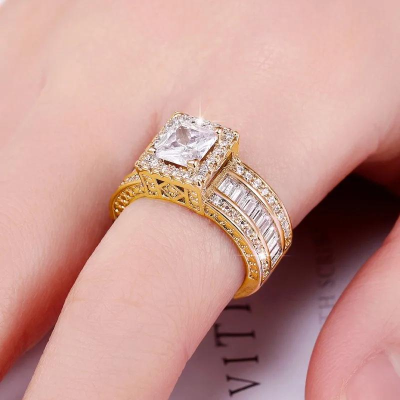 Delicate Square Zirconia Dazzling Ring For Women Engagement Wedding Ring Luxury Sparkling Bridal Rings Jewelry Accessories