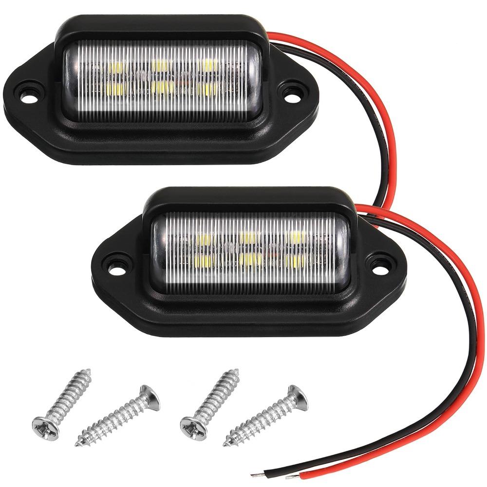 2Pcs 12V-24V LED License Plate Light Waterproof Side Lamp Step Bulbs Tail Lamp Van Installation